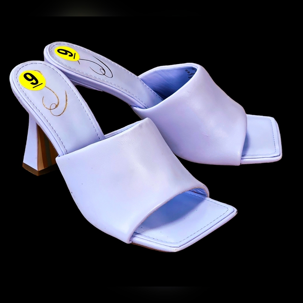 Sam Edelman Women's Carmen Leather Slide Flared Heel, Size 9, Lilac, NWT